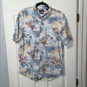 Chaps Mens Go Untucked Hawaiian Button Down Shirt